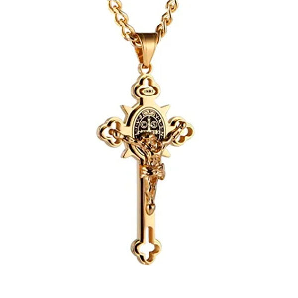 Benedict Protection Cross Power Pendant Necklace