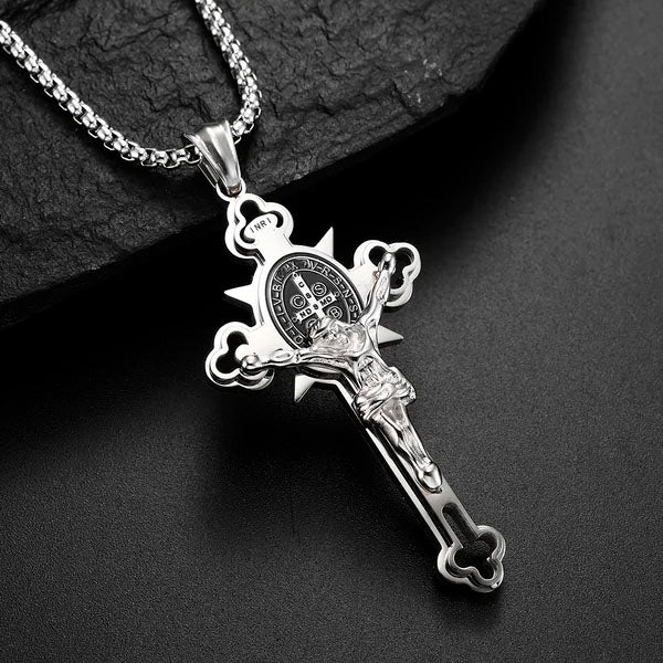 Benedict Protection Cross Power Pendant Necklace