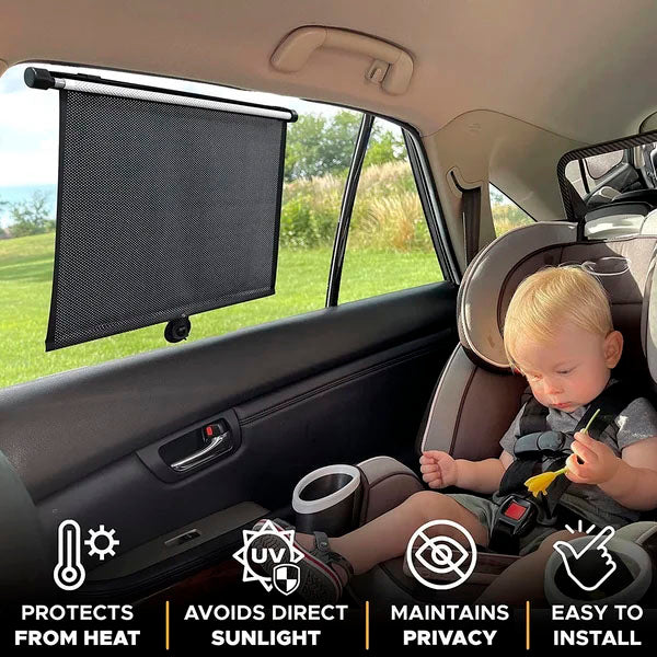 Zwinn™ Retractable Window Roller Sunshade For Car