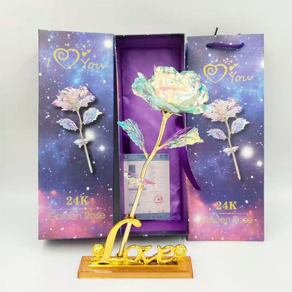 Roous™ 24K Gold Crystal Galaxy Rose