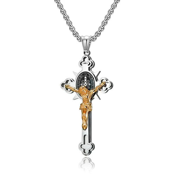 Benedict Protection Cross Power Pendant Necklace